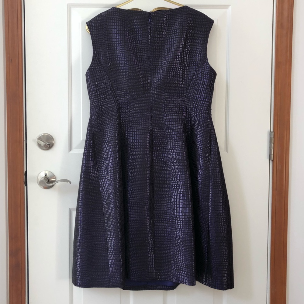 Anne Klein Fully Lined Fit & Flare Reptile Dress - Picture 7 of 11